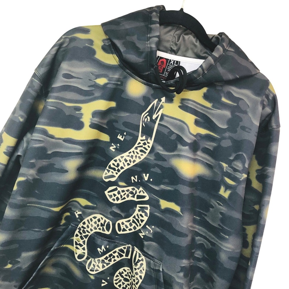 Oaf Nation Mens Join Or Die Camo Hoodie‎ Tactical Flag Patriotic Snake XL